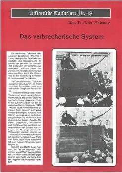Historische Tatsachen Nr. 48 - Das verbrecherische System
