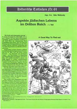 Historische Tatsachen Nr. 61 - Aspekte jüdischen Lebens im 3. Reich - I. Teil