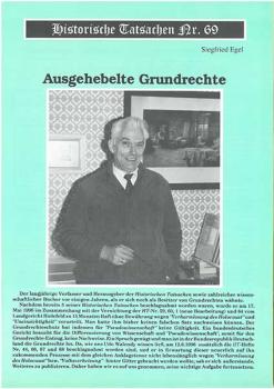 Historische Tatsachen Nr. 69 - Ausgehebelte Grundrechte