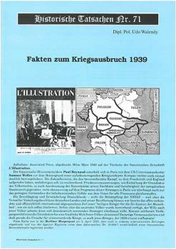 Historische Tatsachen Nr. 71 - Fakten zum Kriegsausbruch 1939