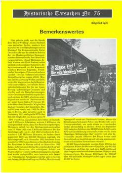 Historische Tatsachen Nr. 75 - Bemerkenswertes