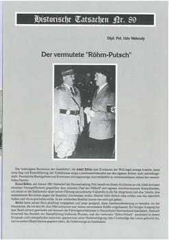Historische Tatsachen Nr. 89 - Der vermutete „Röhm-Putsch“