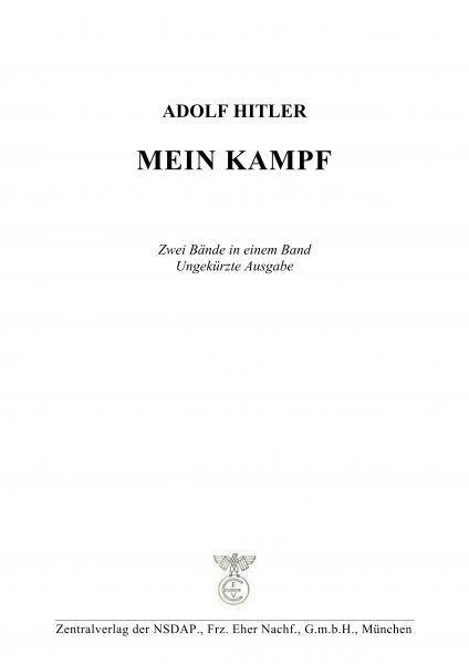 Hitler, Adolf: Mein Kampf