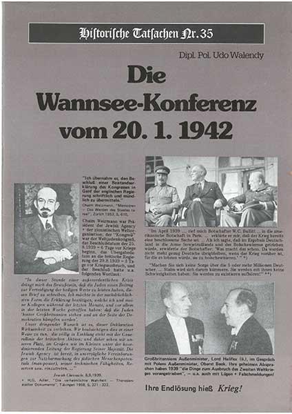 Historische Tatsachen Nr. 35 - Die Wannsee - Konferenz von 20.01.1942
