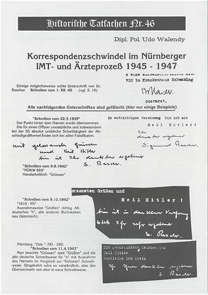 Historische Tatsachen Nr. 46 - Korrespondenzschwindel im Ärzteprozess 1945