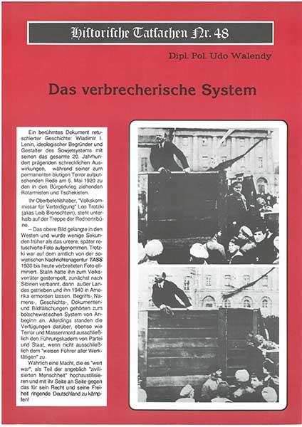 Historische Tatsachen Nr. 48 - Das verbrecherische System
