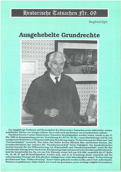 Historische Tatsachen Nr. 69 - Ausgehebelte Grundrechte
