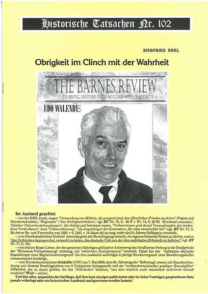 Historische Tatsachen Nr. 102 - Obrigkeit im Clinch mit der Wahrheit